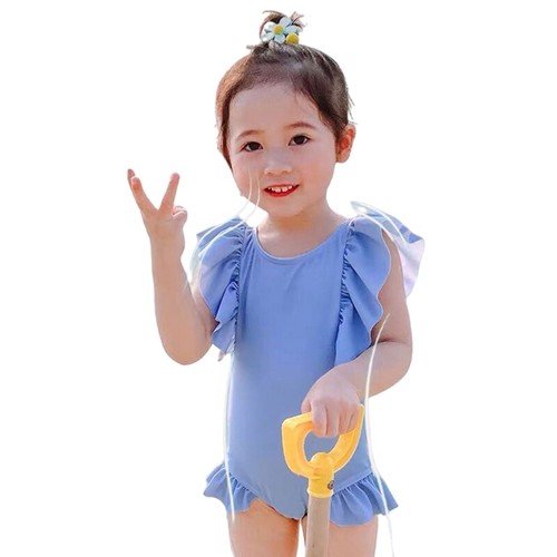 One Piece Swimsuit Ruffle Swimwear Bathing Suit Bow-knot Design Printed Swimsuit - Picture 9 of 10