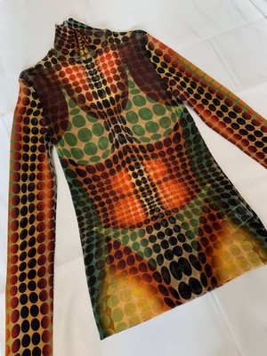 Y2K Jean Paul Gaultier 総柄　パワーネット　キャミソール Jean Paul Gaultier パワーネット48 Jean Paul Gaultier パワーネット
