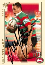 Signed 2003 South Sydney Rabbitohs NRL Select XL Card - Luke Stuart
