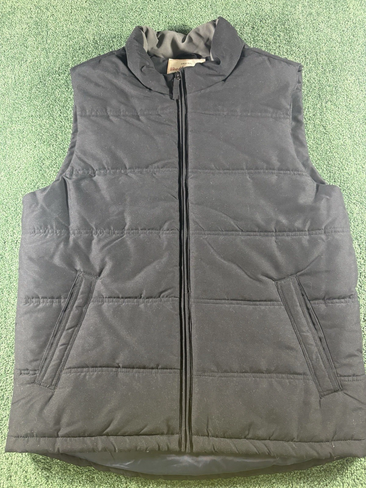 Weatherproof Vintage Vest Mens Medium Black Puffer Hiking Outdoors Full Zip