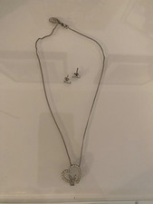 Playboy Schmuck Kette mit Bunny Herzanhänger + Ohrringe versilbert