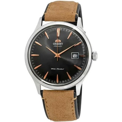 Orient Bambino ll Herrenuhr TAC08003A0 Version 4 dunkelgraues Zifferblatt Leder 30M