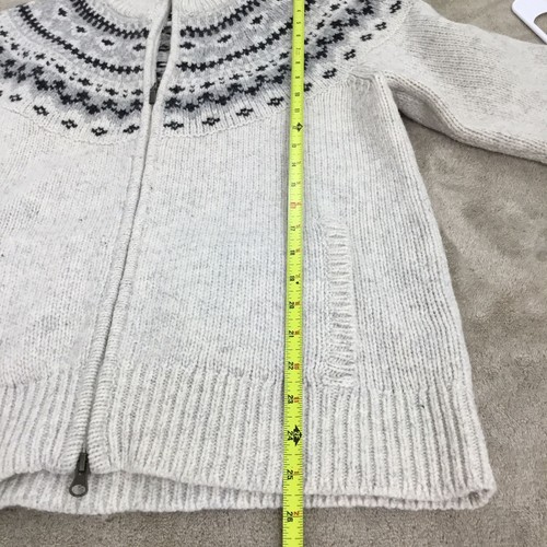 L.L. Suéter BEAN 100 % Lana de Cordero Fair Isle Cremallera Crema Para Mujer Talla L - Imagen 6 de 8
