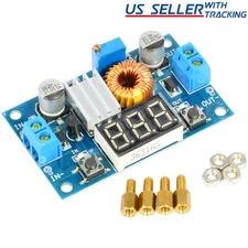 XL4015 5A DC Buck Step-down Adjustable Voltage Power Converter w/ LED Voltmeter