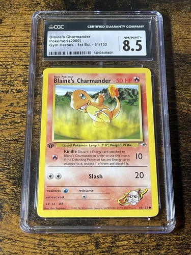 Blaine's Charmander (1st Edition) graded CGC 8.5 for sale on eBay