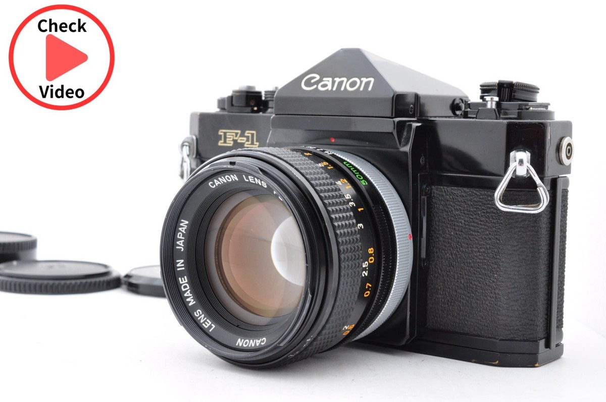 Canon F-1 35mm SLR Film Camera Eye Level + FD 50mm f/1.4 SSC Japan