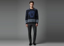 VERSACE Pullover Herren Gr 50 Baumwolle Mehrfarbig Luxury Premium SEHR GUT