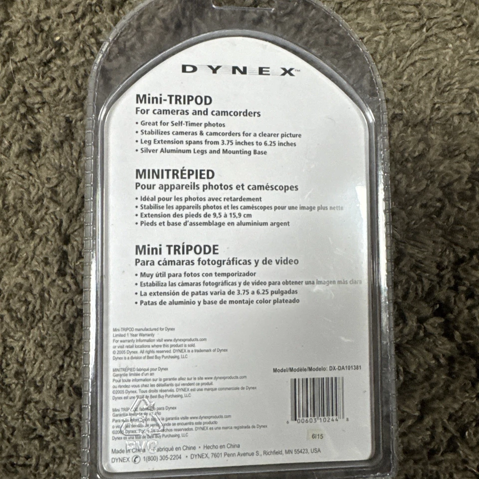 Dynex Mini-Tripod for Cameras & Camcorders DX-DA101381 New Sealed - Image 2 of 2