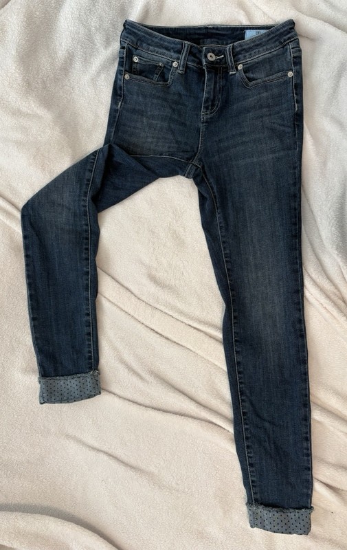 Gently Worn Stretchy High Rise Skinny Fit Cropped Size 2/26 Blue Jeans By CeCe
