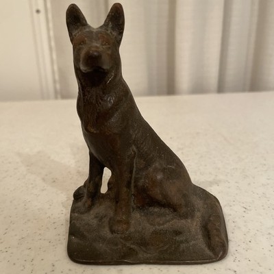 Cast Iron German Shepard Book End, Vintage 