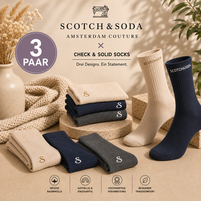 Scotch & Soda Rayon Blend Socks 3er Pack | Viskose |   Drei Designs aus DE  