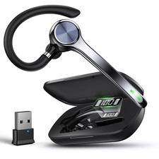 Bluetooth Headset, Wireless Earpiece with Upgrade Noise Canceling Mic,500mAh ...