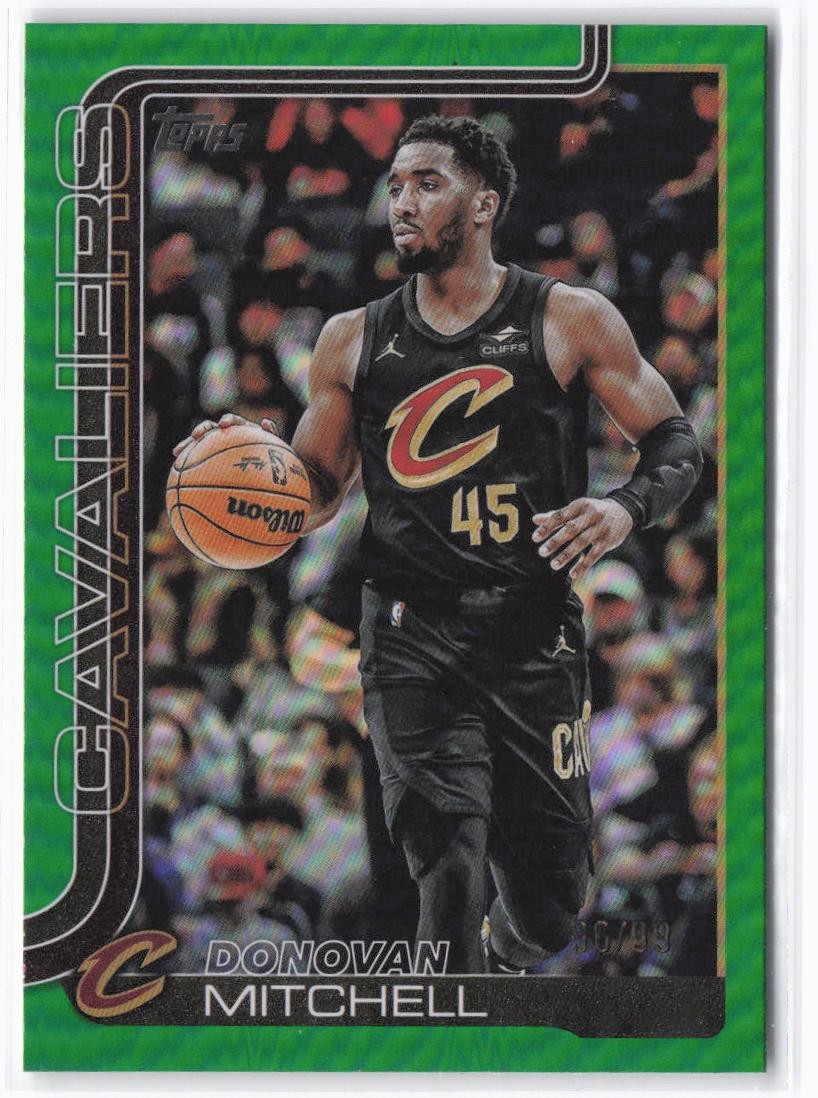 2025-26 Topps Donovan Mitchell #80 Green Rainbow #/99 Cleveland Cavaliers