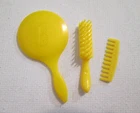 Vintage Barbie: Skipper #3371 Super Snoozers ~ Yellow Mirror Brush & Comb Set