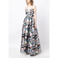 900 Sachin And Babi Ice Blue Garden Strapless Floral Envelope Brielle Gown 6