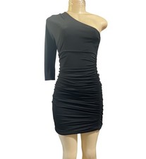 Express Black One Shoulder Long Sleeve Dress Size XS Stretchy