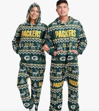 Green Bay Packers Pajama Set Mens/Women Medium Green Yellow Winter Holidays NFL
