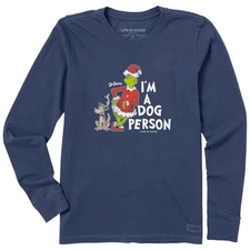 Life is Good. Women's I'm a Dog Person Grinch Long Sleeve Crusher Tee