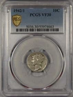 1942/1 Mercury Dime PCGS VF30 10c