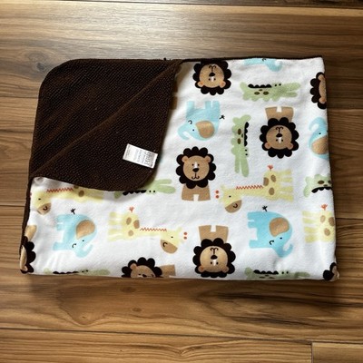 Carters Child Of Mine Lions Elephants Giraffes Alligators Jungle Baby Blanket