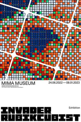 INVADER Official MIMA Museum Rubikcubist Exhibition Poster 2022 40x60cm Mint