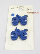Vintage New 2 Blue Motorcycle Bike Buttons For Sewing Project Customization