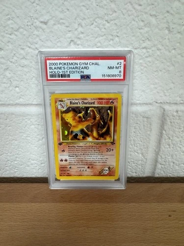 2000 Pokemon Blaine's Charizard Gym Challenge 1st Edition Holo Rare #2 PSA 8