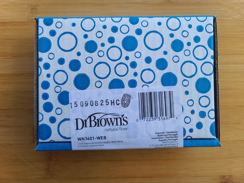 Dr. Brown’s Natural Flow Level 3 Wide-Neck Baby Bottle Silicone Nipple 6 Pack 