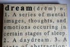 Sign "Dreams" 11 1/2" square, Black Lettering on Cream — photo 2