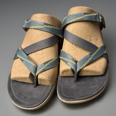 Merrell District Mendi Strappy Womens Sandals Size 11 Black Gray Memory Foam New
