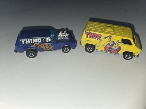 Vintage Hot Wheels Marvel Lot Thor Van (1974) The Thing (1975) Diecast 2pc