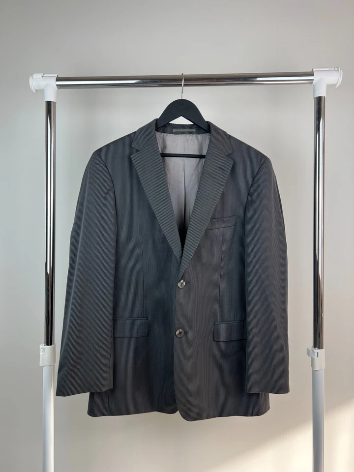 HUGO BOSS Men’s Grey Striped Wool Blend Suit 2-Piece Size EU 52R US 42R - Image 2 of 4