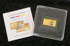 Lingotto oro 999 1/1000 oz "Banconota 50 euro" 3000 franchi Repubblica Ciad