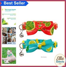 Cat Collars with Bells Breakaway Safety Buckle 2 Pack Fruit Design Adjustable 8