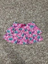 Tommy Bahama Girls 4 Pink/Blue/Purple Seashell Gold Glitter Tiered Ruffled Skort