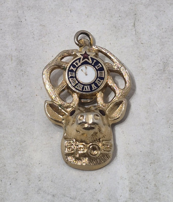 Vintage BPOE Elks National Foundation Order Pendant Jewelry Gold Tone Rare