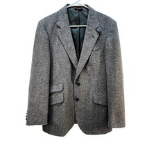 Vtg. Men's Blazer Tweed Elbow Patches Grandpacore Dark Academic College SZ READ