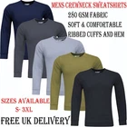 Mens Plain Sweatshirt Jumper Jersey Crew Neck Sweater Pullover Work Casual Top