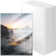 50 Pcs Plastic Card Protector 8 x 10 Inch Rigid Print Protectors Clear Birth ...