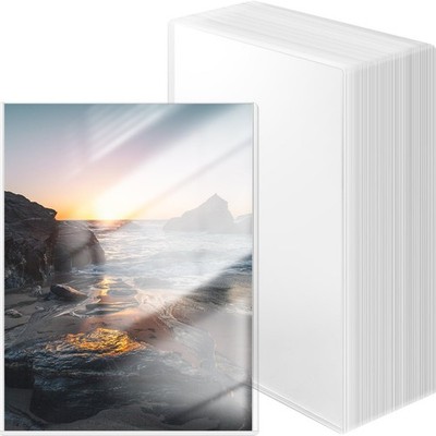 50 Pcs Plastic Card Protector 8 x 10 Inch Rigid Print Protectors Clear Birth ...