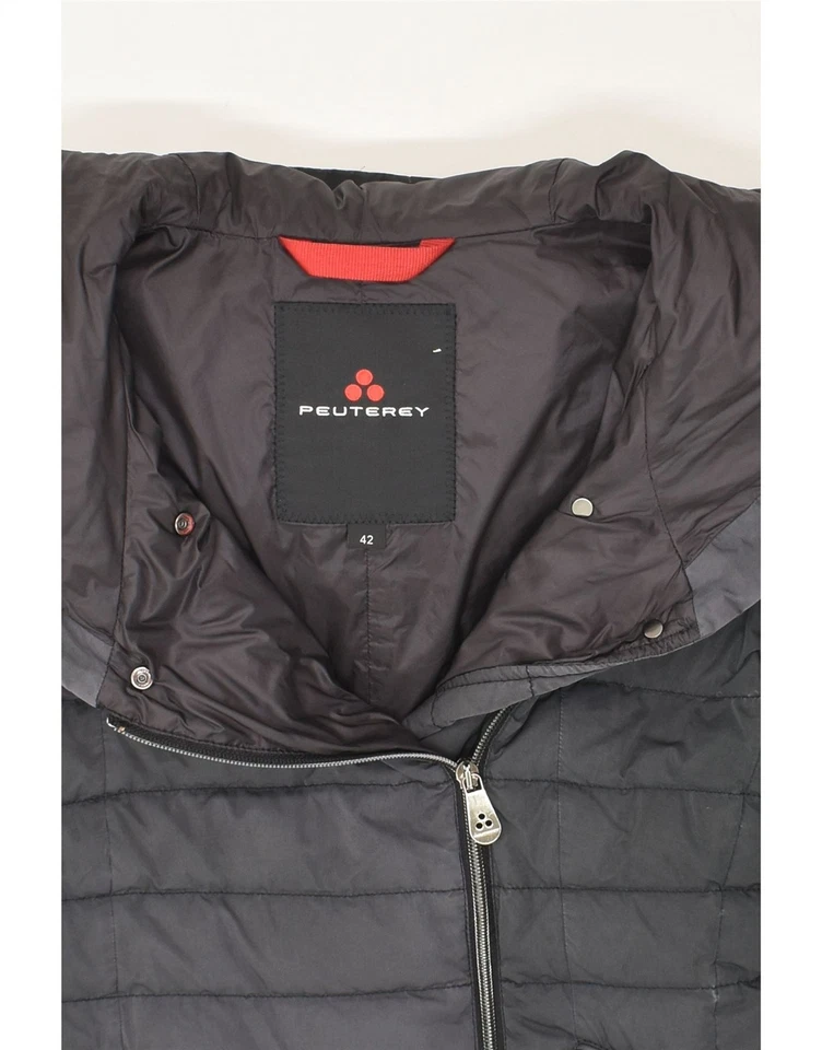 Abrigo acolchado con capucha para mujer PEUTEREY IT 42 gris medio poliéster FK10 Foto 4 de 4