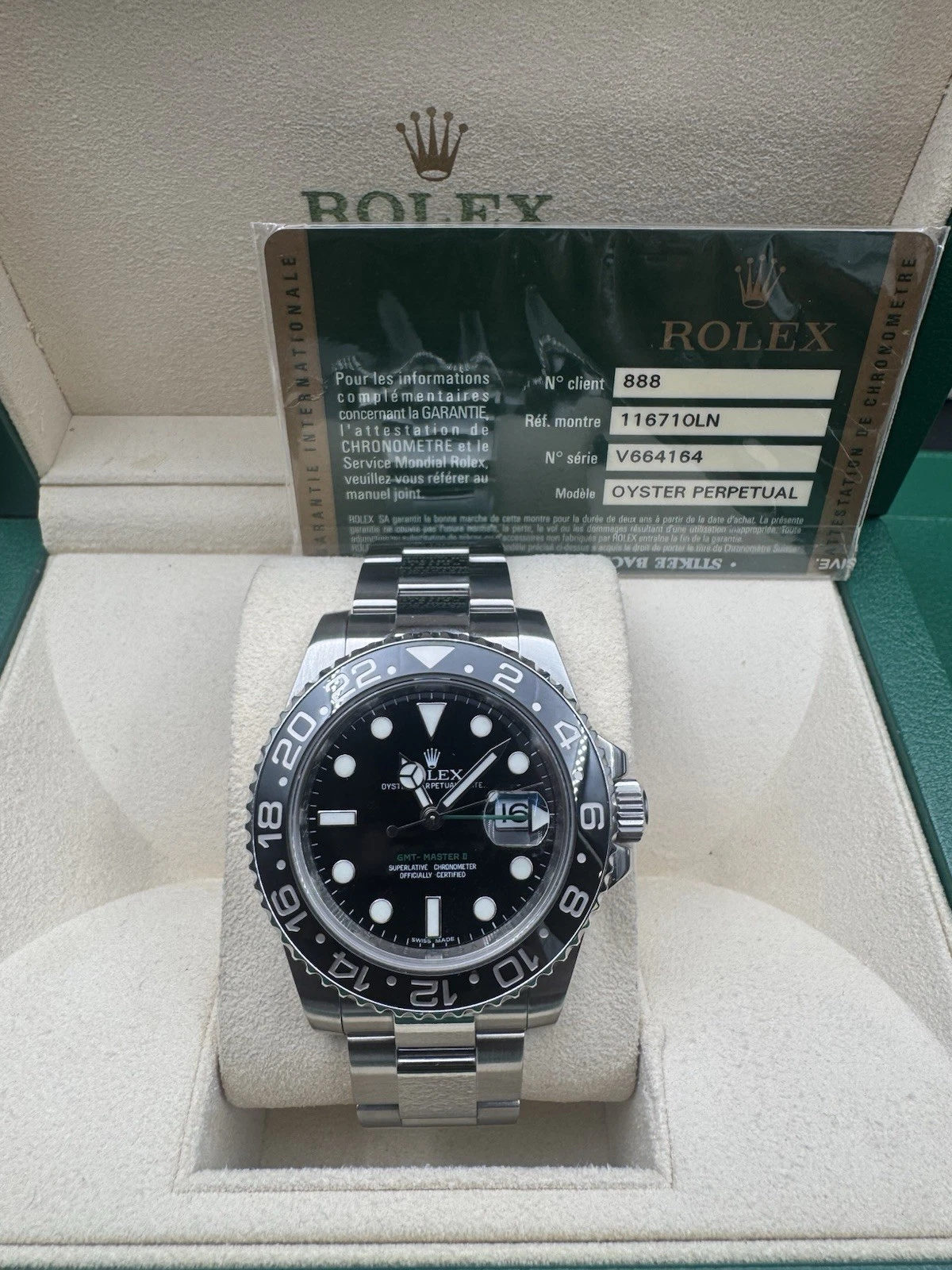 2010 Rolex GMT Master II 116710LN Steel Ceramic Black 40mm Complete Set
