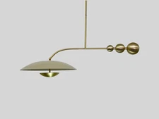 Handmade Brass Chandelier: Slate Matte Modern Lighting