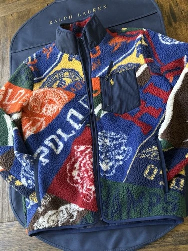 Polo Ralph Lauren Pile Fleece Jacket in RL Preppy Pennants - product listing photo