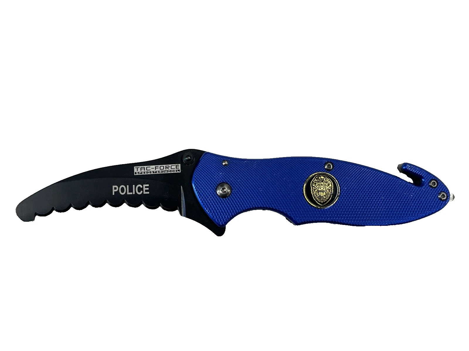 Police Tac-Force Collectible Folding Rescue Knife Serrated Stainless Steel Blade