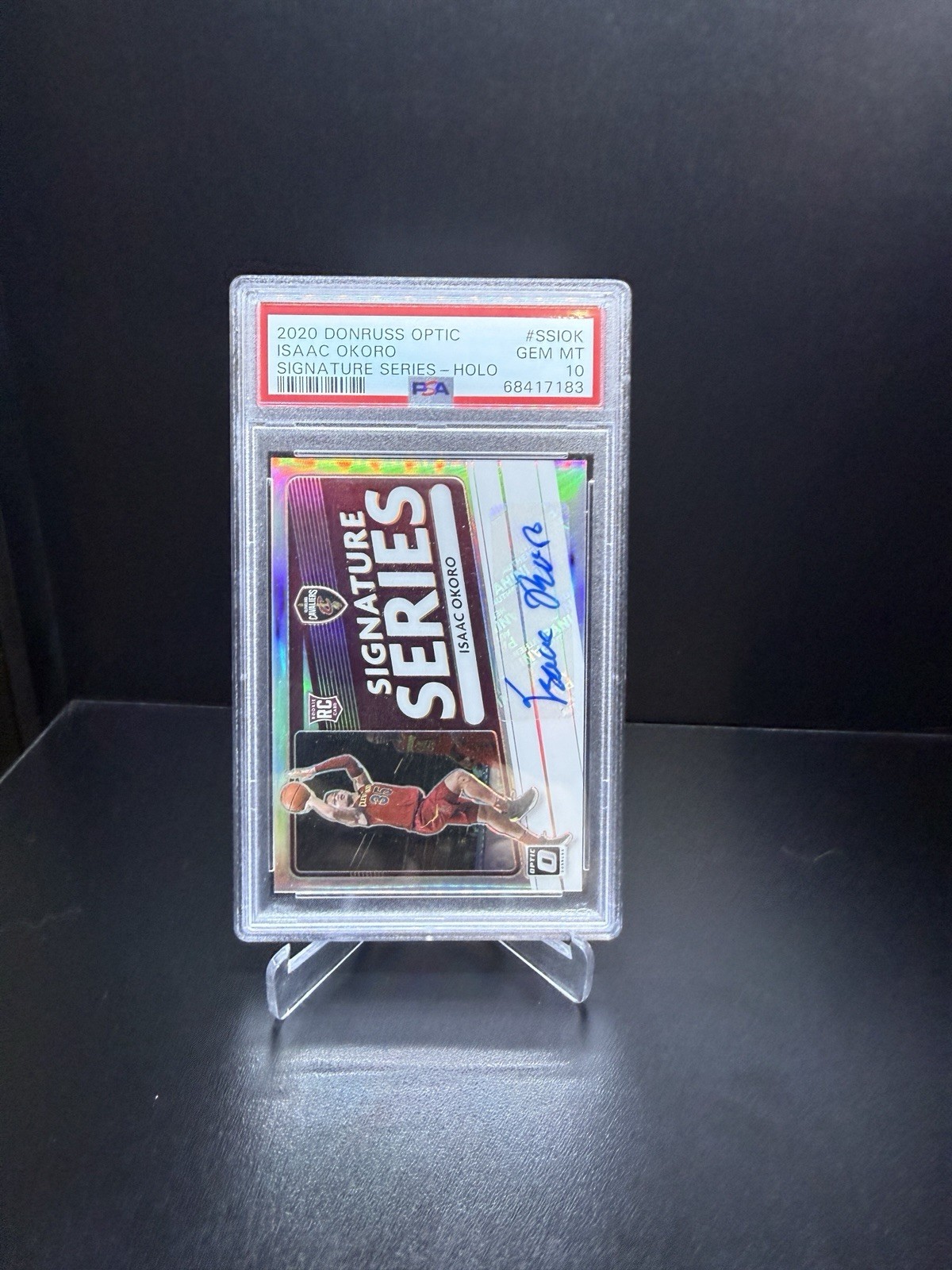 Panini 2020-21 Donruss Optic Isaac Okoro RC Gold Prizm Auto /10 PSA 10 Cavs