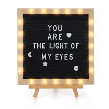 Changeable Felt Letter Board with LED Lights - 10 10" Message Custom Signs