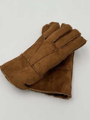 tru fit, Mens Plush Gloves, Suede-Feel, One Size, Brown - New without Tags