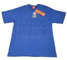 Leeds United Football Club Est.1919 Mens Large Short Sleeve T-Shirt Blue Premier