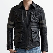 Resident Evil 6 Action Leon Game Kennedy 100 Original Lambskin Leather Jacket